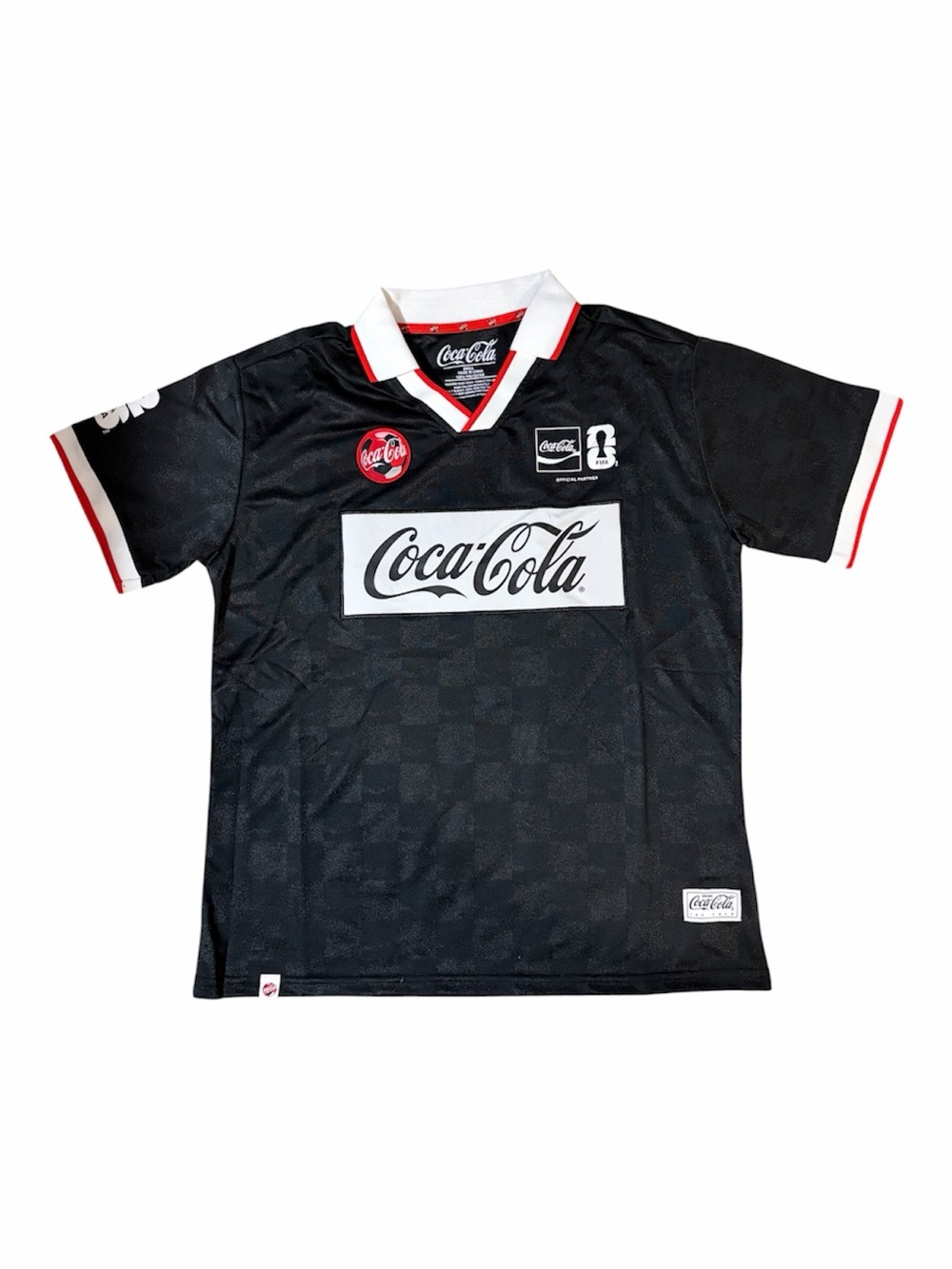 Coca Cola Black & White Soccer Style Logo Jersey